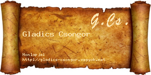 Gladics Csongor névjegykártya